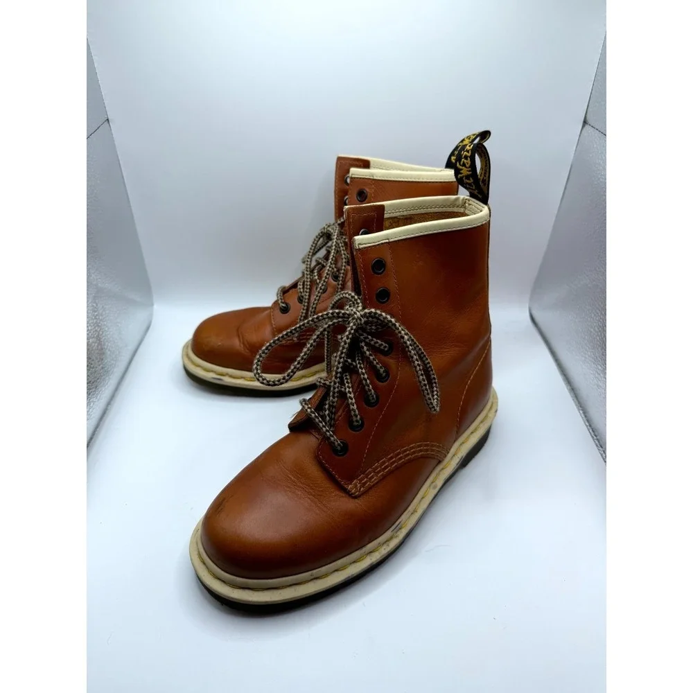 Dr. Martens 1460 Analine Womens 6 Us Combat Oak Leather Lace Up Ankle Boots